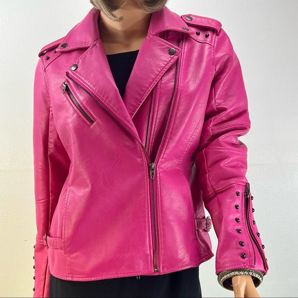 Fucsia jacket, make a statement, medium, very cool look. NWOT - Picture 9 of 10